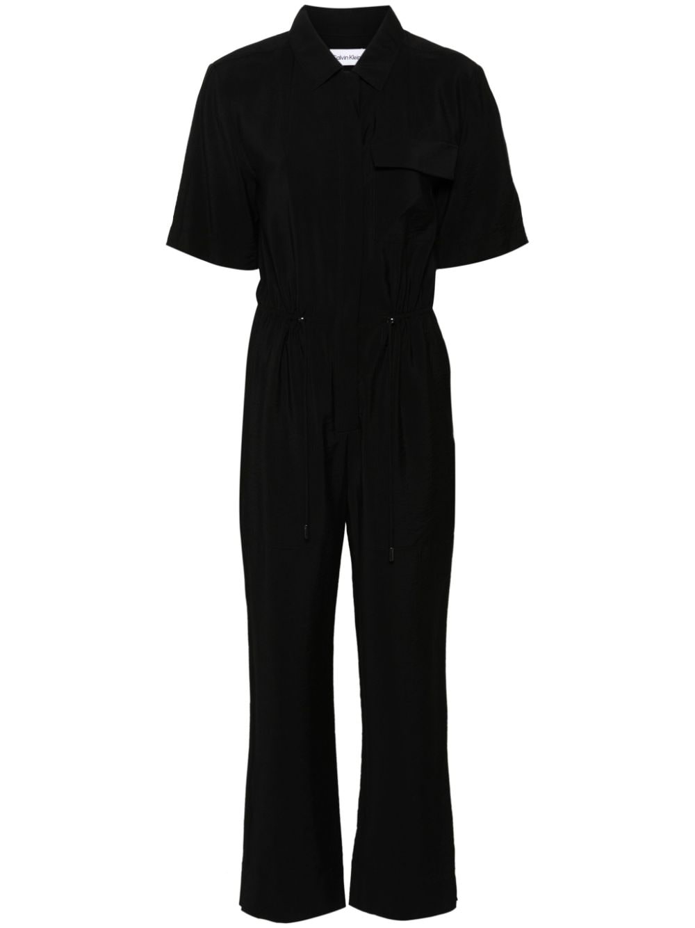 Calvin Klein Texturierter Jumpsuit mit Knöpfen - Schwarz von Calvin Klein