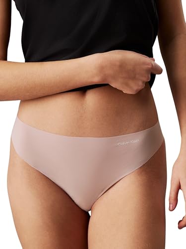 Calvin Klein Damen 3er Pack Strings Thong Unterwäsche, Rosa (Subdued W. Ivory Logo (3)), L von Calvin Klein