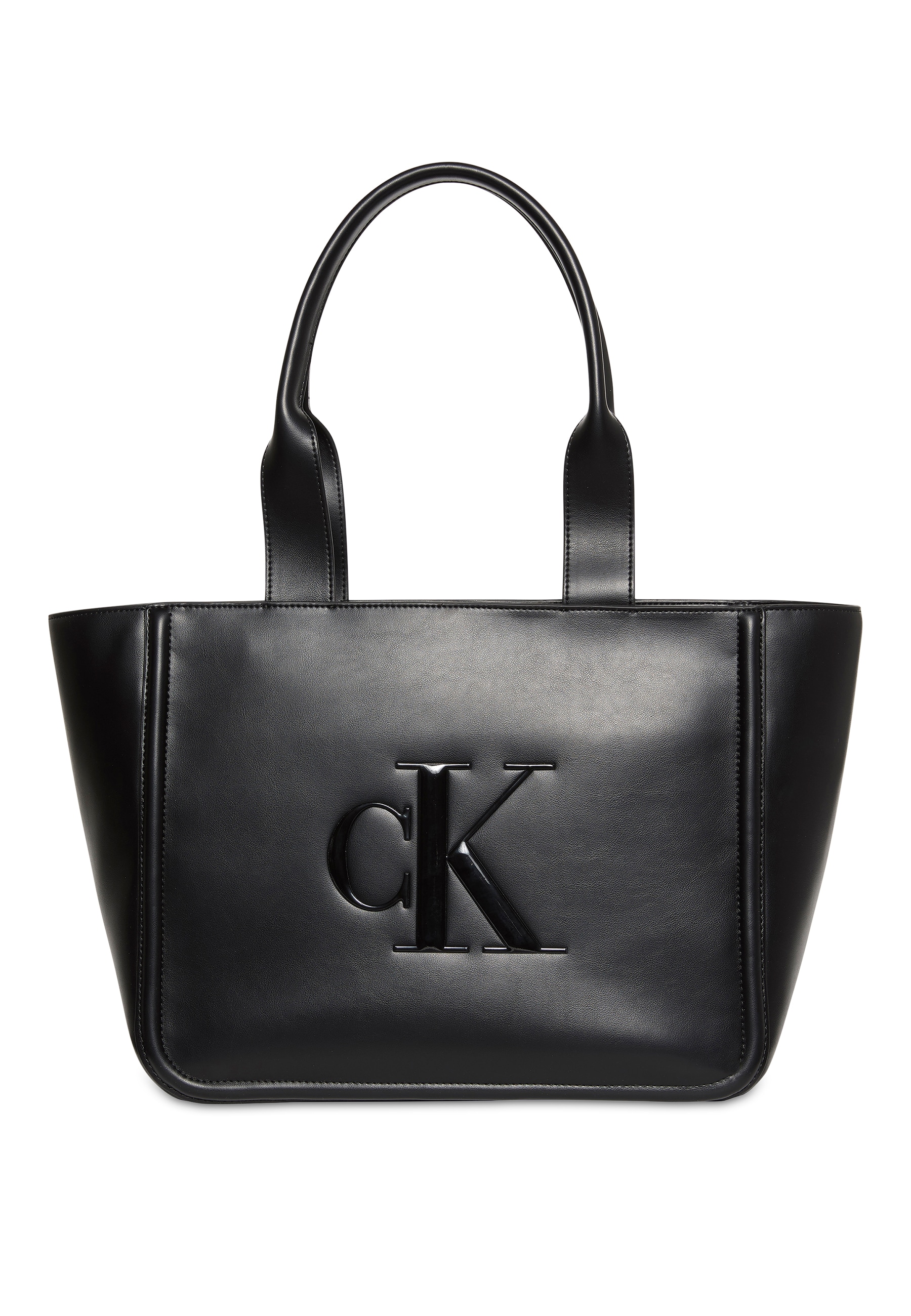 Calvin Klein Tragetasche "RAISED CK MEDIUM TOTE", Damen Henkeltasche, Schultertasche mit großem CK-Logo von Calvin Klein