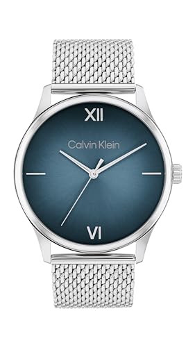 Calvin Klein Uhr mit DREI-Zeiger-Quarzwerk für Herren Kollektion Ascend mit Silbernes Edelstahl-Mesh-Gliederarmband - 25200450 Calvin Klein Uhr mit DREI-Zeiger-Quarzwerk für Herren Kollektion Ascend mit Silbernes Edelstahl-Mesh-Gliederarmband - 25200450 von Calvin Klein