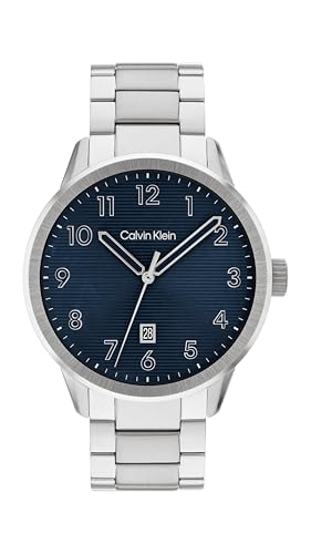 Calvin Klein Uhr mit DREI-Zeiger-Quarzwerk für Herren Kollektion Minimalistic Pilot mit Silbernes Edelstahlarmband - 25200515 von Calvin Klein