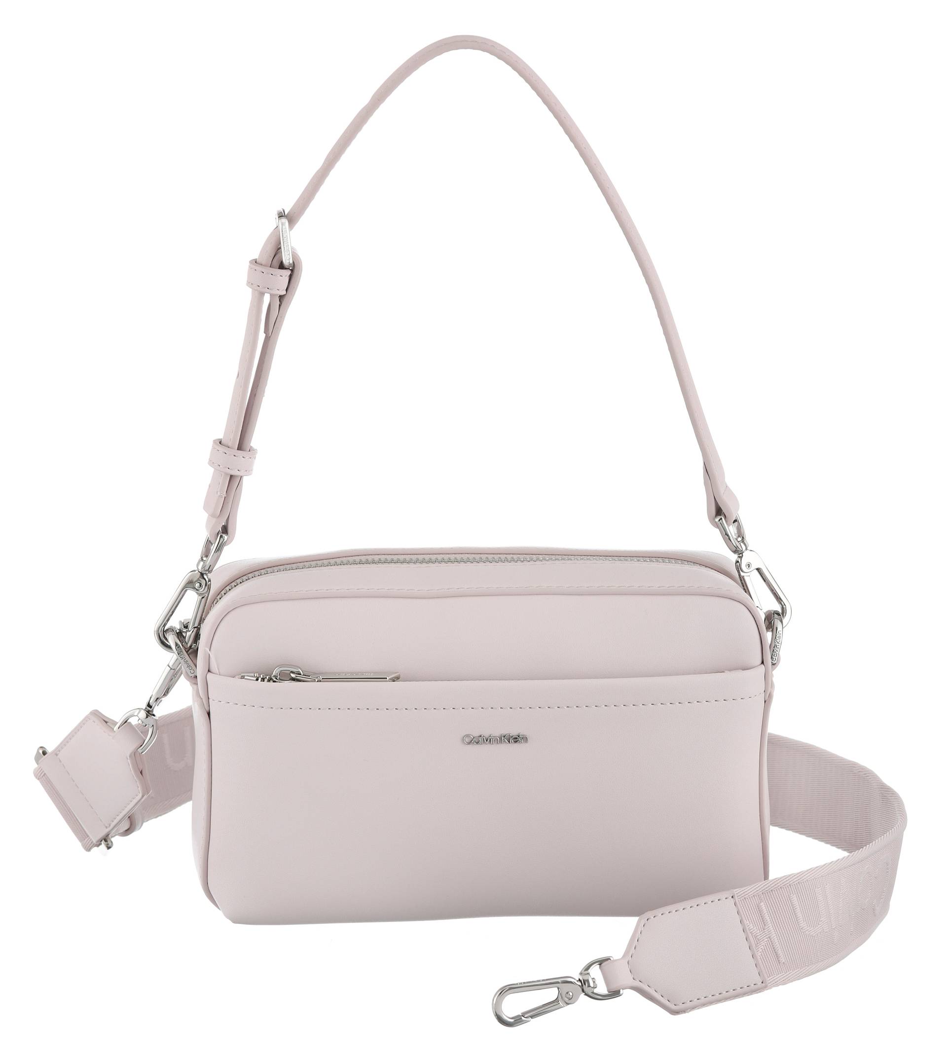Calvin Klein Umhängetasche "CK MST DBL STRPS CMR", Damen Schultertasche, Handtasche, Henkeltasche mit kleinem Logo von Calvin Klein
