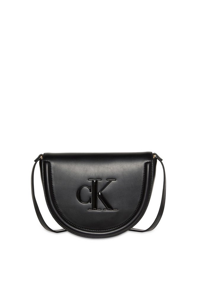 Calvin Klein Umhängetasche RAISED CK SADDLE CROSSBODY, Damen Schultertasche, Handtasche, Abendtasche mit CK-Logo von Calvin Klein