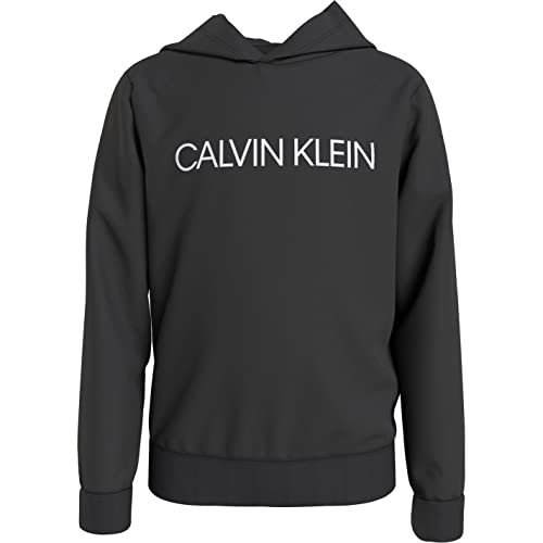 Calvin Klein Unisex Sweatshirt Institutional mit Kapuze, Schwarz (Ck Black), 10 Jahre von Calvin Klein