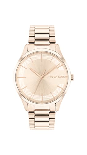 Calvin Klein Analog Quarzuhr Unisex mit Rotgoldfarbenes Edelstahlarmband - 25200042 von Calvin Klein