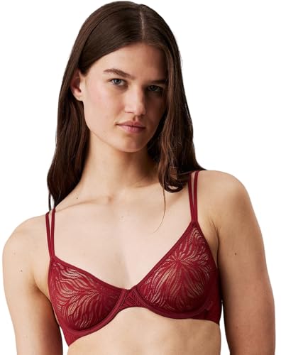 Calvin Klein Damen Demi-Cups BH Unlined mit Bügel, Rot (Syrah), 80B von Calvin Klein