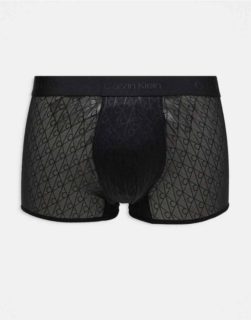 Calvin Klein - Unterhose aus Spitze in Schwarz mit niedrigem Bund von Calvin Klein