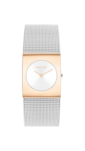 Calvin Klein Analog Quarzuhr für Damen Kollektion CK Pulse mit Silbernes Edelstahl-Mesh-Gliederarmband - 25100063 Calvin Klein Analog Quarzuhr für Damen Kollektion CK Pulse mit Silbernes Edelstahl-Mesh-Gliederarmband - 25100063 von Calvin Klein