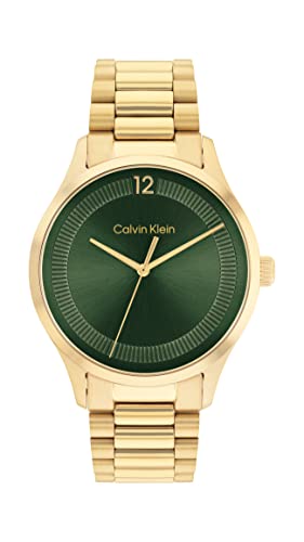 Calvin Klein Analog Quarzuhr Für Männer und Frauen Kollektion CK Iconic mit Goldfarben Edelstahlarmband - 25200229 von Calvin Klein