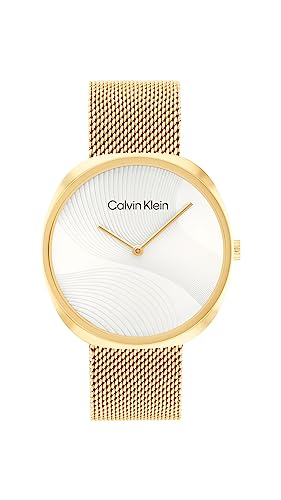 Calvin Klein Analog Quarzuhr für Damen mit Gelbgoldfarbenes Edelstahlarmband - 25200246 von Calvin Klein