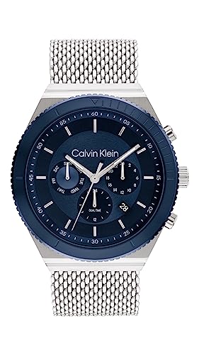 Calvin Klein Multi Zifferblatt Quarz Uhr für Herren mit Silbernes Edelstahlarmband - 25200305 von Calvin Klein