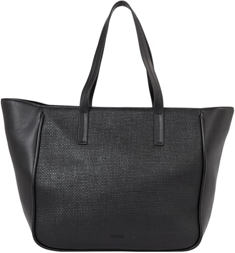 Calvin Klein Damen Shopper Medium mit Reißverschluss, Schwarz (Ck Black Textured), Einheitsgröße von Calvin Klein