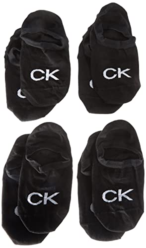 Calvin Klein Women's Logo High Cut 4 Pack Ecom Footie, Black, One Size von Calvin Klein