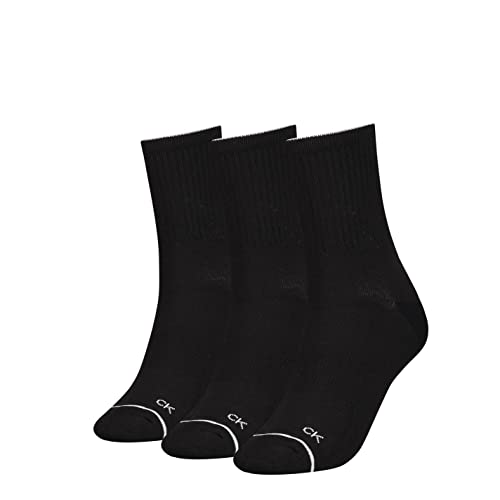 Calvin Klein Damen Crew Sock Calvin Klein Athleisure Women's Crew Socks 3 Pack, Schwarz, Einheitsgröße von Calvin Klein