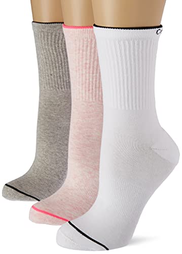 Calvin Klein Damen Crew Sock Calvin Klein Athleisure Women's Crew Socks 3 Pack, pink melange combo, Einheitsgröße von Calvin Klein