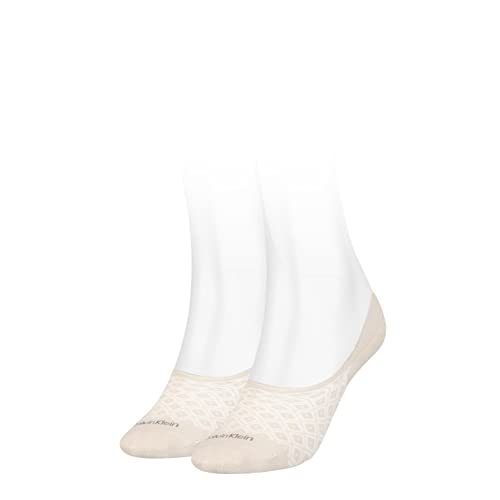 Calvin Klein Damen Footie Socken, Beige, Einheitsgröße (2er Pack) von Calvin Klein
