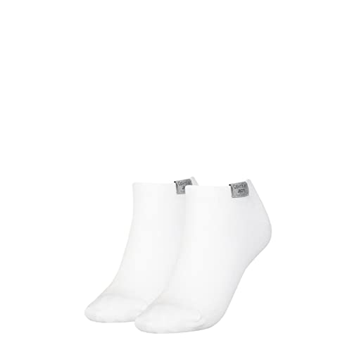 Calvin Klein Damen Sneaker Socken, Weiß, Einheitsgröße (2er Pack) von Calvin Klein