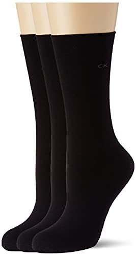 Calvin Klein Damen Classic sock Calvin Klein Roll Top Women's Crew Socks 3 Pack, Schwarz, Einheitsgröße von Calvin Klein