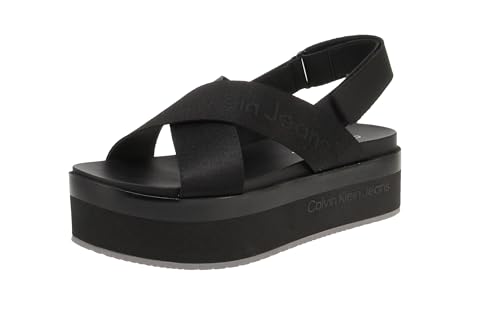 Calvin Klein YW0YW01362 Flatform Sandal - Damen Sandaletten - 0GT-Triple-Black, Größe:39 EU von Calvin Klein