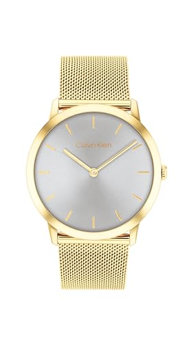 Calvin Klein Zwei-Zeiger-Quarzwerk-Uhr Für Männer und Frauen Kollektion Exceptional mit Goldfarben Edelstahl-Mesh-Gliederarmband - 25300003 von Calvin Klein