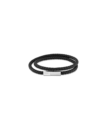 Calvin Kein Klein Armband für Herren Kollektion INDUSTRIAL FACETS mit Geflochtenem Leder in Doppelschlaufe - Erhältlich aus Grün, Braun und Schwarz von Calvin Kein