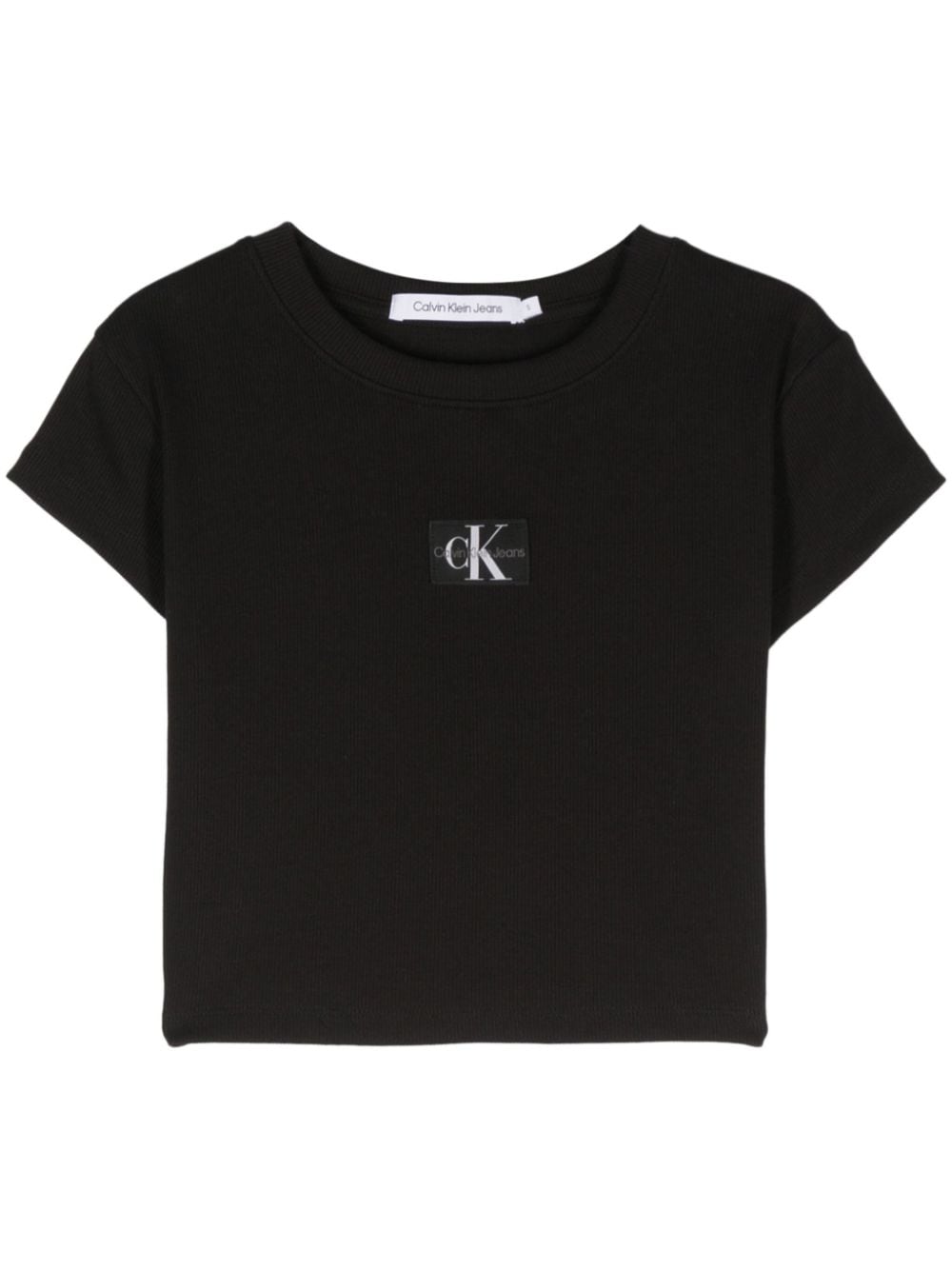 Calvin Klein Cropped-T-Shirt mit Logo-Patch - Schwarz von Calvin Klein