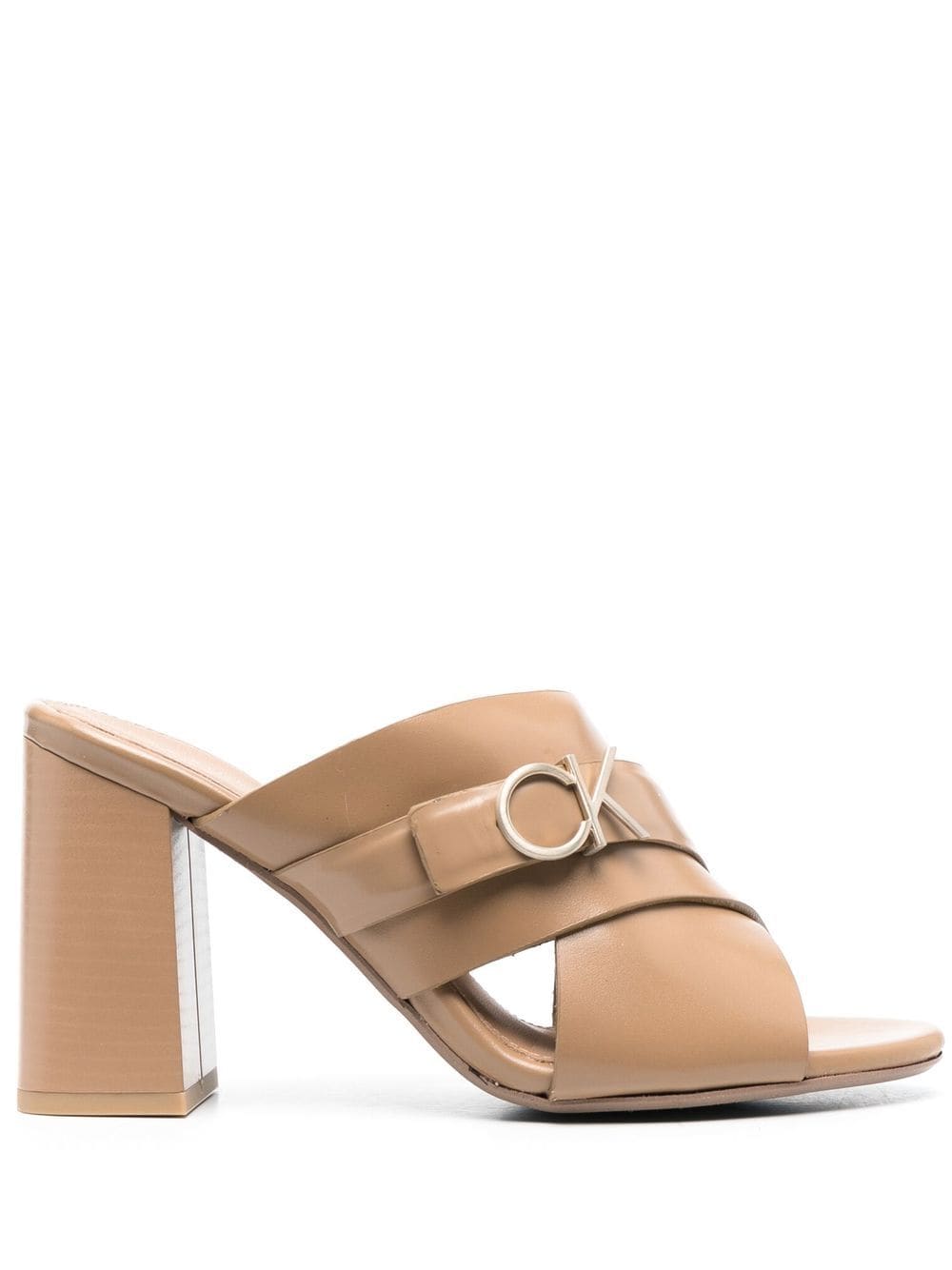 Calvin Klein Mules mit Logo-Schild 95mm - Nude von Calvin Klein