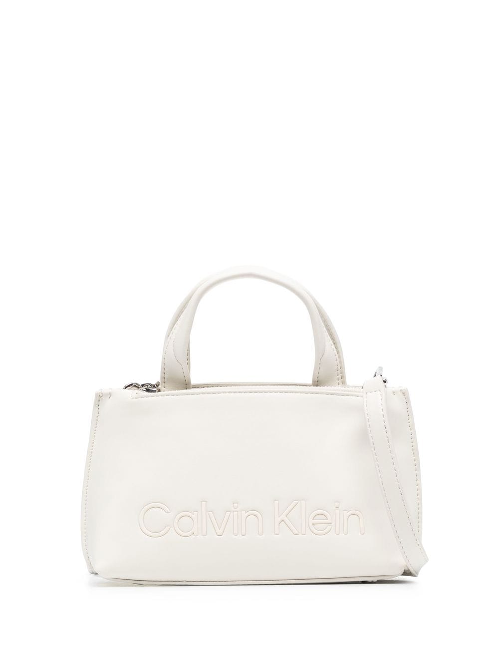 Calvin Klein Shopper mit Logo-Schild - Weiß von Calvin Klein