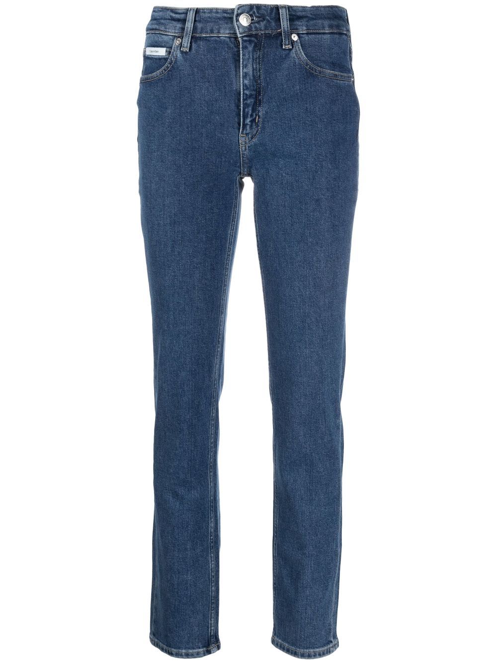 Calvin Klein Halbhohe Slim-Fit-Jeans - Blau von Calvin Klein