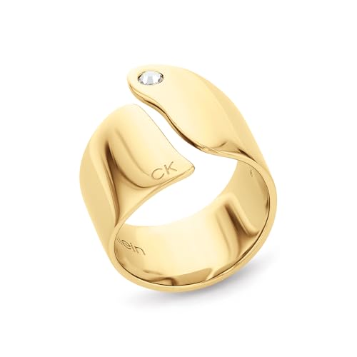 Calvin Kein Klein Ring für Damen Kollektion CK CHERISHED in Gelbgold verziert mit einem Kristall - 35000663C von Calvin Kein