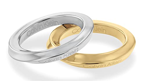 Calvin Klein Set aus 2 Ringen für Damen Kollektion TWISTED RING aus Edelstahl und Gelbgold - 35000330C von Calvin Klein