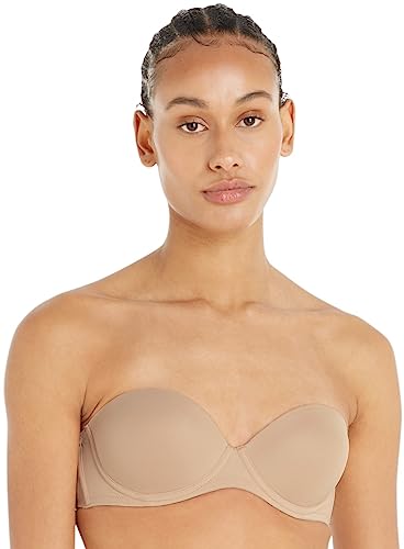 Calvin Klein Damen Trägerloser BH Strapless Push-Up mit Bügel, Beige (Sand Dune), 80D (36D) von Calvin Klein