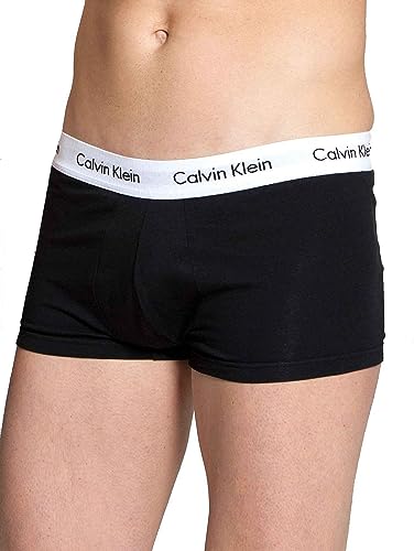 Calvin Klein Herren 3er Pack Boxershorts Low Rise Trunks Baumwolle mit Stretch, Mehrfarbig (Black/White/Grey Heather), S von Calvin Klein