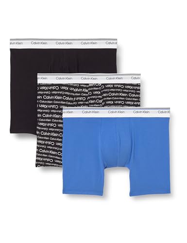 Calvin KleinBOXER Brief 3 PK 000NP2766ABLACK (Black/Wrapped Logo_Black/Regatta) M von Calvin Klein