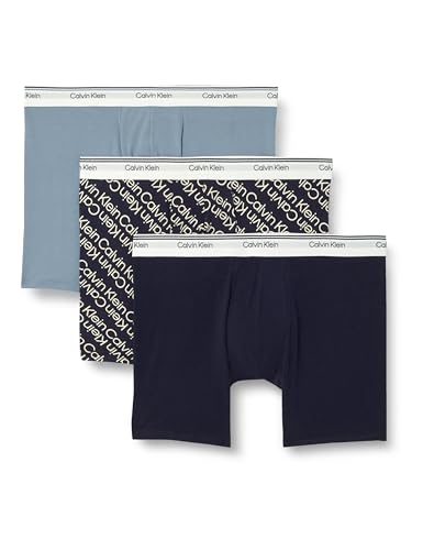 Calvin KleinBOXER Brief 3 PK 000NP2766ABLUE (Faded Denim/Bold Track Logo/SHOREL) L von Calvin Klein