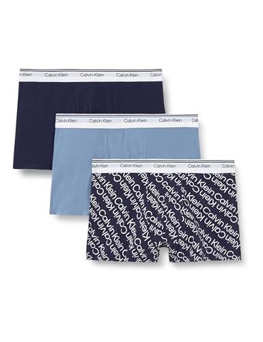 Calvin KleinTRUNK 3 PK 000NP2817ABLUE (Faded Denim/Bold Track Logo/SHOREL) XL von Calvin Klein