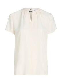 Damen Bluse METAL BAR SHORT SLEEVE BLOUSE Kurzarm von Calvin Klein