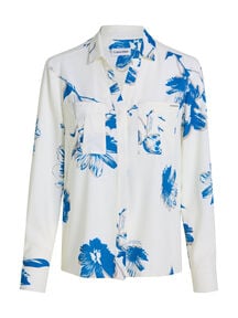 Damen Bluse POCKET BLOUSE LONG SLEEVE Langarm von Calvin Klein