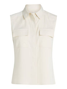 Damen Blusentop FLUID TECHINCAL SATIN NS SHIRT von Calvin Klein
