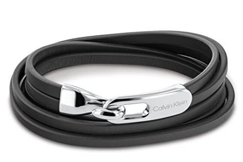 Calvin Klein Armband für Herren Kollektion WRAPPED & BRAIDED mit Schwarzem Leder und Edelstahlverschluss - 35000109 von Calvin Klein