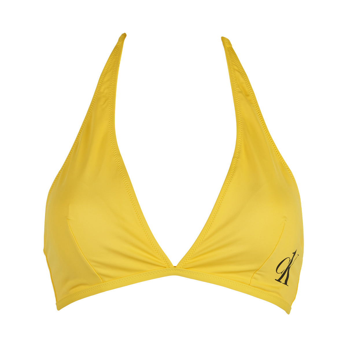 Calvin Klein Halter Neck Bikini Oberteil, Farbe: Hazard Gelb, Größe: XS, Damen von Calvin klein