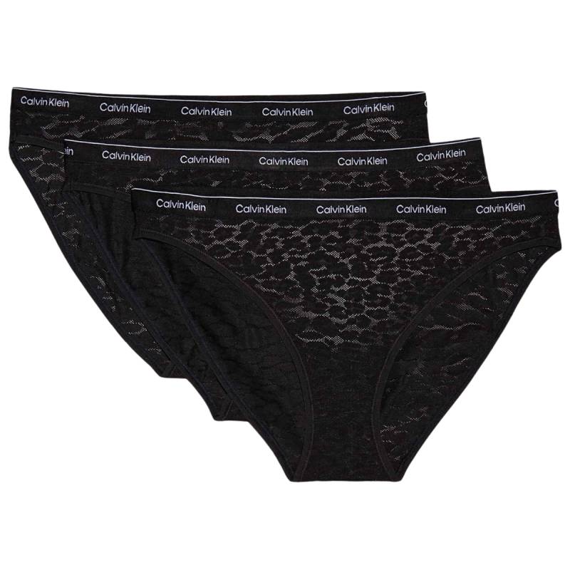 Calvin Klein Icon 3-Pack Tai Slip, Schwarz, Größe: L, Damen von Calvin klein