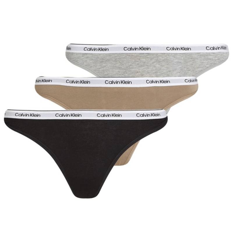 Calvin Klein Icon Logo 3-Pack String, Multi, Größe: L, Damen von Calvin klein