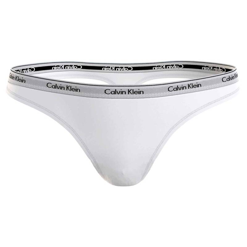 Calvin Klein Icon Logo String, Weiß, Größe: L, Damen von Calvin klein