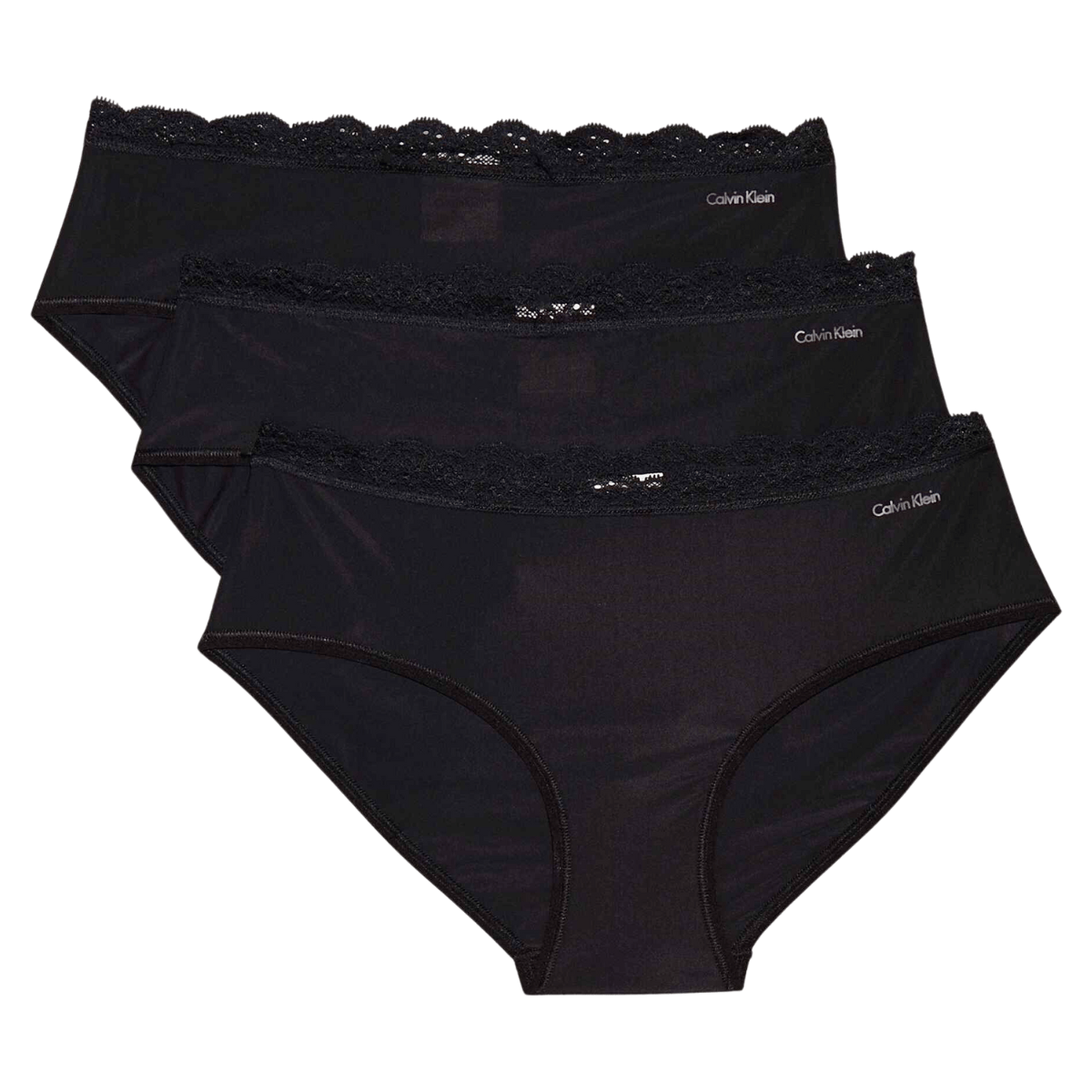 Calvin Klein Microfiber Stretch 3-Pack Hipster Slip, Schwarz, Größe: S, Damen von Calvin klein