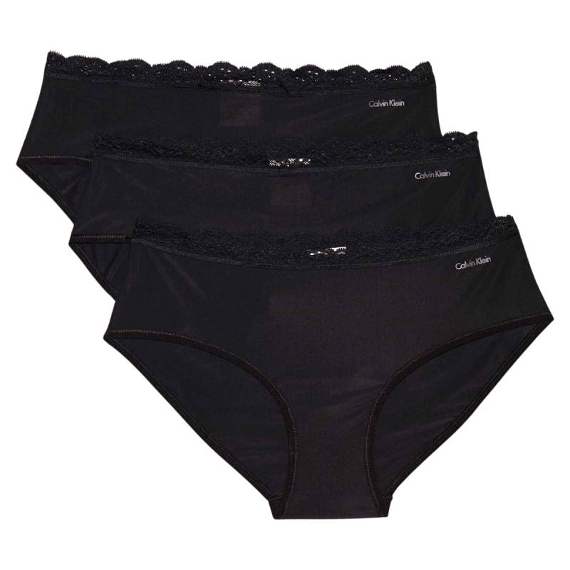 Calvin Klein Microfiber Stretch 3-Pack Hipster Slip, Schwarz, Größe: S, Damen von Calvin klein
