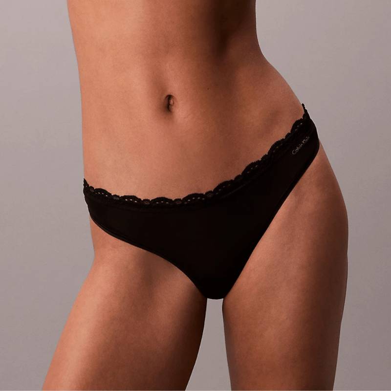 Calvin Klein Microfiber Stretch String, Schwarz, Größe: M, Damen von Calvin klein