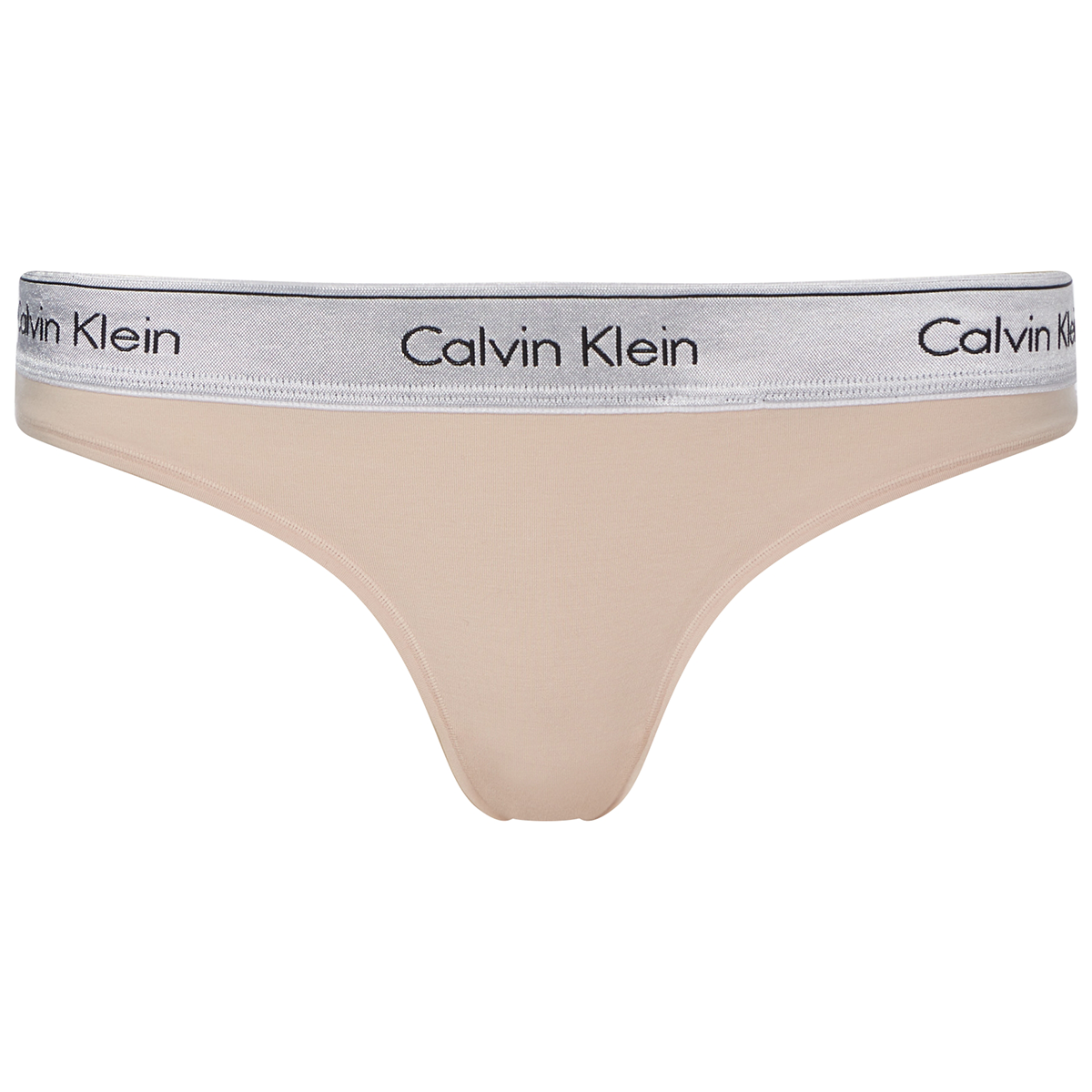 Calvin Klein String Slip, Farbe: Buff Beige Silber, Größe: XL, Damen von Calvin klein