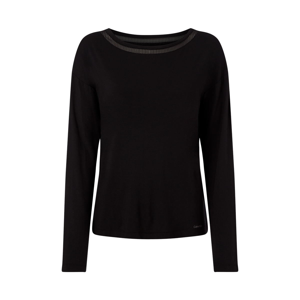 Calvin Klein Wide Neck Bluse, Farbe: Schwarz, Größe: L, Damen von Calvin klein