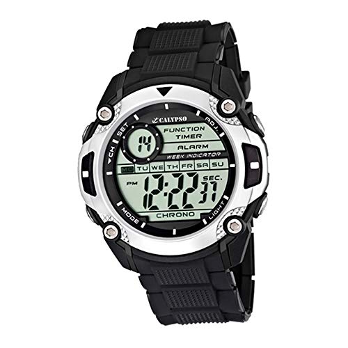 Calypso Herrenarmbanduhr Quarzuhr Kunststoffuhr mit Polyurethanband Alarm-Chronograph digital alle Modelle K5577, Uhren Variante:N°1 von Calypso Watches